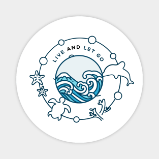 'Live and Let Go' Peace Minimalist Design Magnet